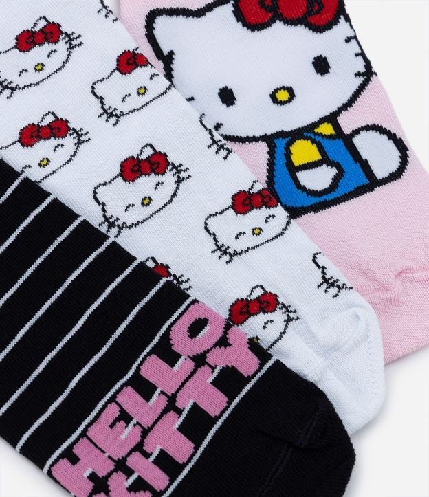 Kit 03 Medias Caña Larga en Algodón con Estampa Hello Kitty 4