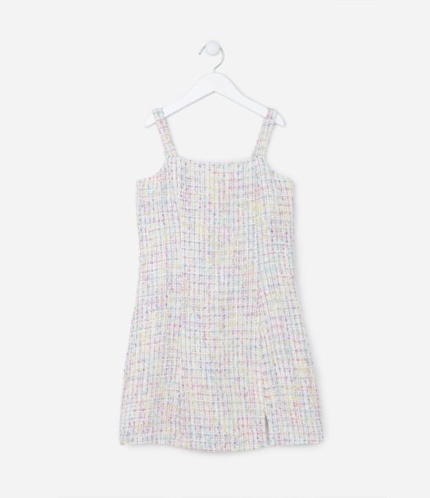 Vestido Infantil en Tweed con Breteles - Talle 5 a 14 años