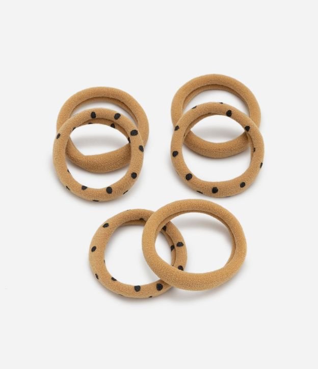Kit 06 Gomitas para el Pelo Medianas con Estampa de Lunares 2