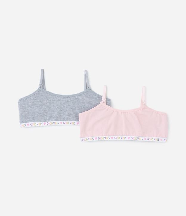Kit 02 Sutiãs infantiles en Algodón con Elástico Estampado - Talle 10 al 14 años