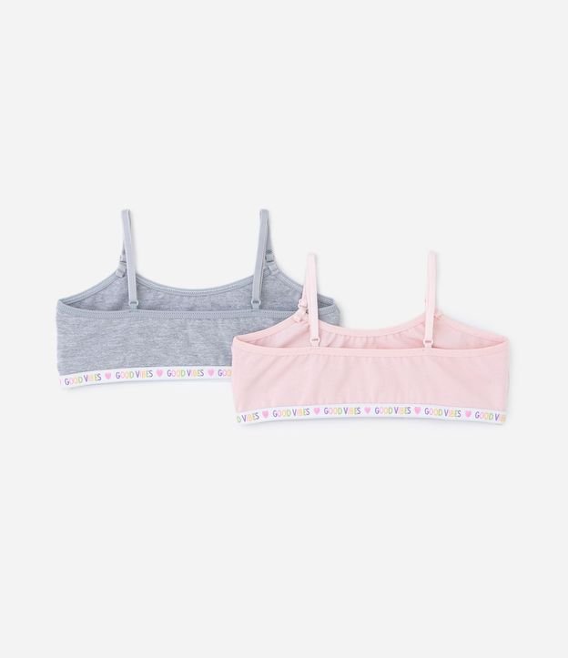 Kit 02 Sutiãs infantiles en Algodón con Elástico Estampado - Talle 10 al 14 años 2