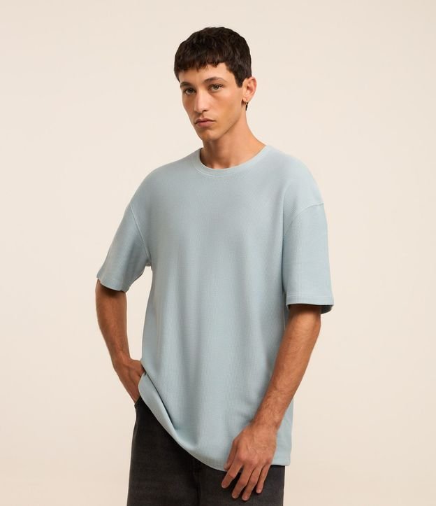 Remera en Algodón con Textura Chevron