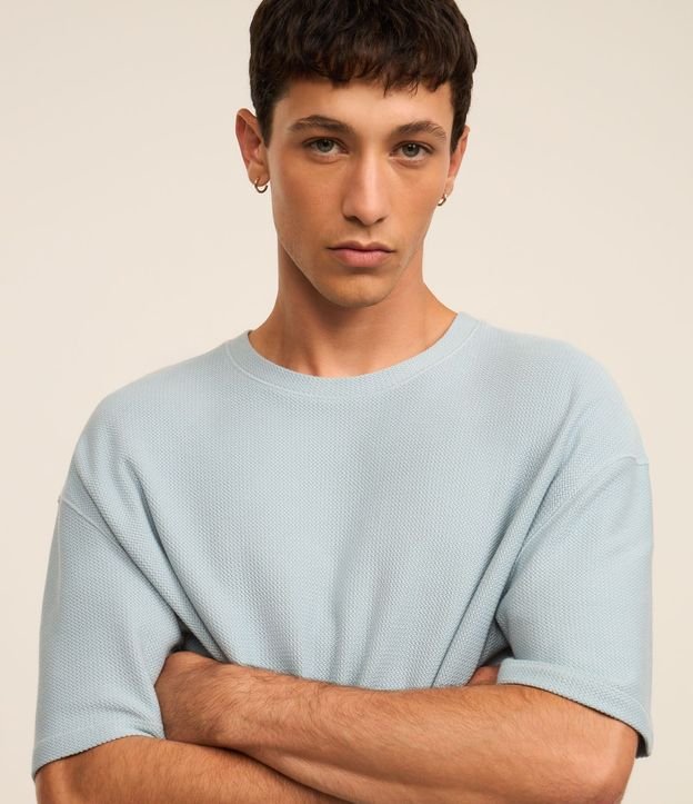 Remera en Algodón con Textura Chevron 3