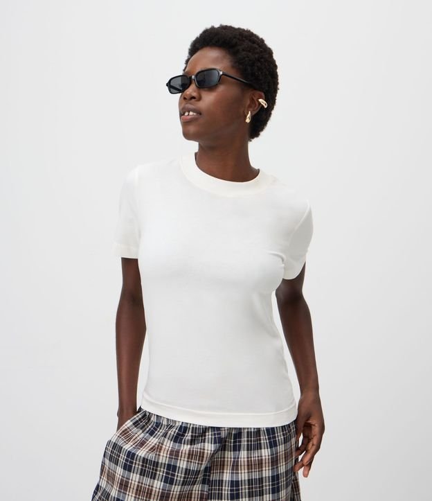 Blusa en Rib con Cuello Redondo