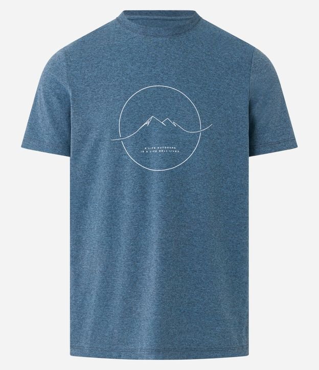 Remera Regular en Media Malla con Estampa Círculo con Montaña 6