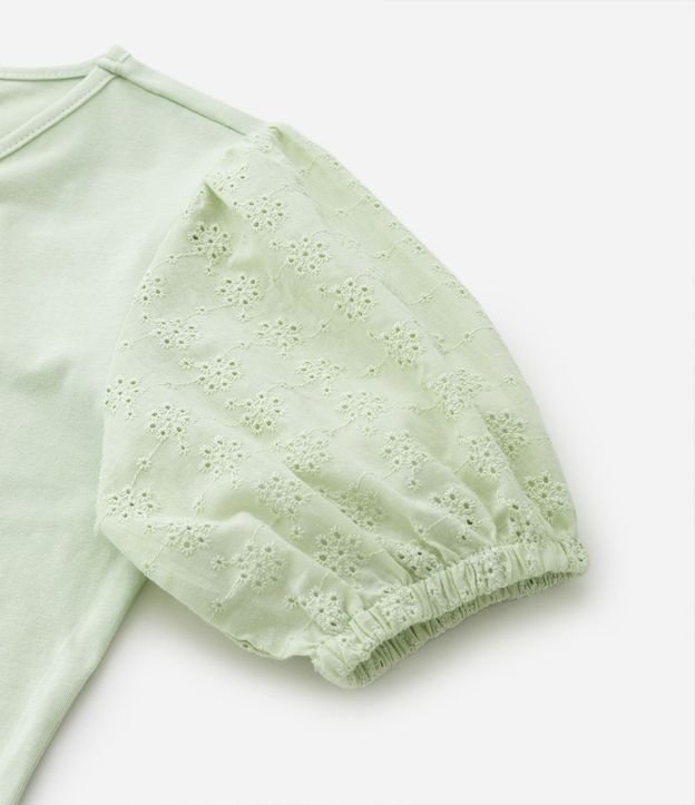 Blusa Infantil con Manga Abullonada en Broderie - Talle 5 a 14 años 5