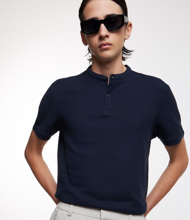 Camisa Polo Slim en Piquet Texturizado con Cuello Polo 5