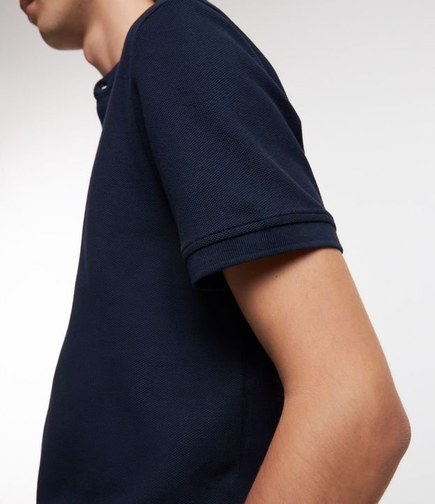 Camisa Polo Slim en Piquet Texturizado con Cuello Polo 6