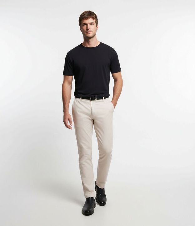 Pantalón Slim en Sarga Sastrería con Bolsillos 4