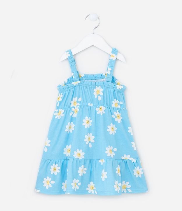Vestido Infantil con Estampa de Margaritas y Volado - Talle 1 a 5 años 3