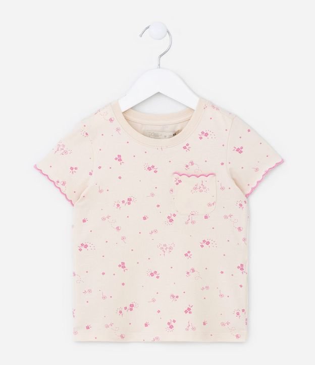 Blusa Infantil con Bolsillo y Estampa Floral - Talle 1 a 5 años