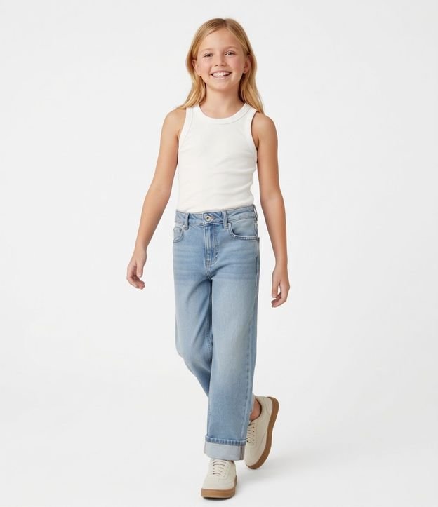 Musculosa Cropped Infantil en Rib - Talle 5 a 14 años