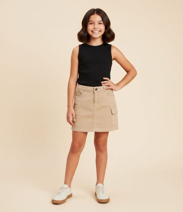 Musculosa Cropped Infantil en Rib - Talle 5 a 14 años 1