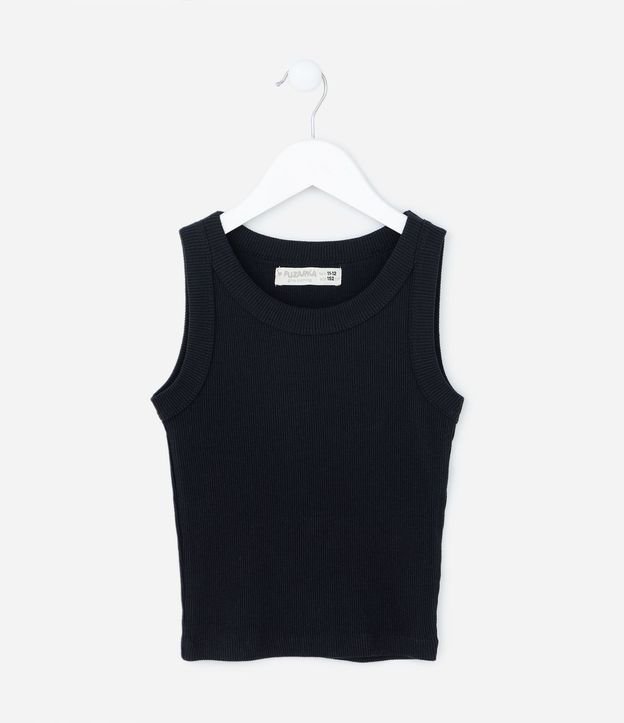 Musculosa Cropped Infantil en Rib - Talle 5 a 14 años 2