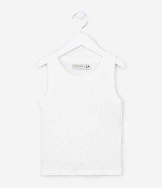 Musculosa Cropped Infantil en Rib - Talle 5 a 14 años 2