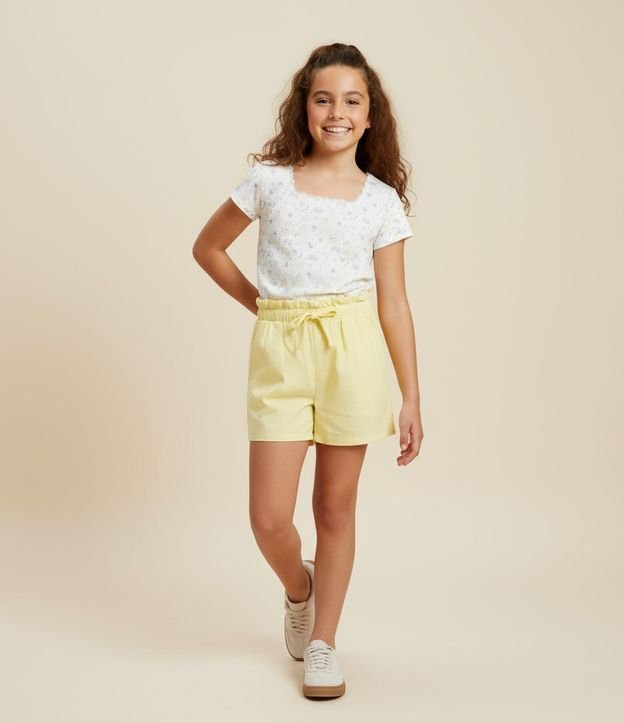 Short Clochard Infantil en Viscosa con Lazo - Talle 5 a 14 años