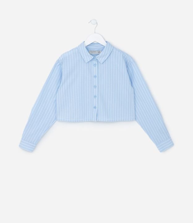 Camisa Infantil Rayada con Patch Love en la Espalda - Talle 5 a 14 años