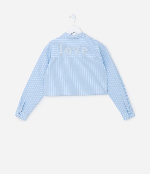 Camisa Infantil Rayada con Patch Love en la Espalda - Talle 5 a 14 años 3