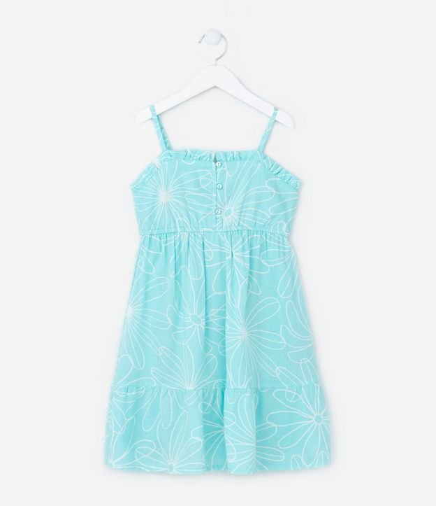 Vestido Infantil con Botones y Estampa Floral - Talle 5 a 14 años