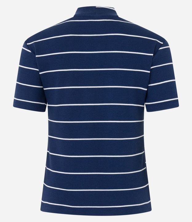 Blusa en Rib con Cuello Mediano y Estampa Rayada 8