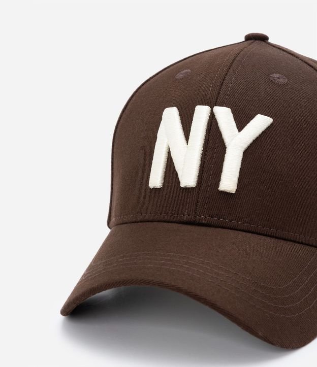 Gorra Ala Curva de Algodón Bordado New York 9