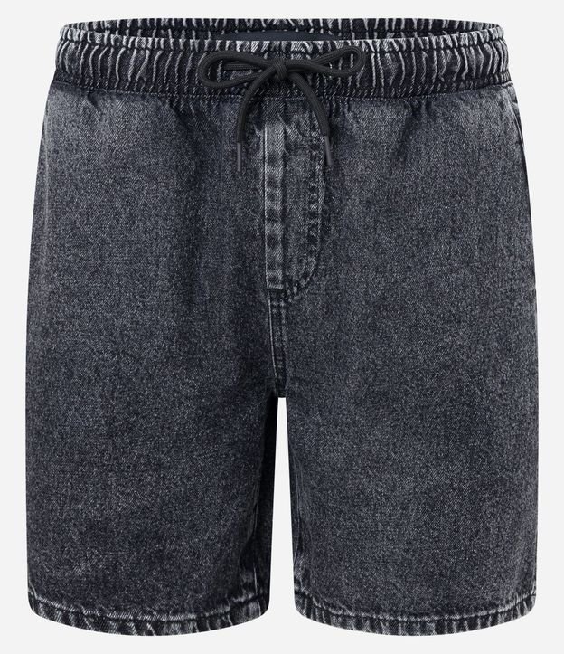 Bermuda Jeans con Cintura Elástica Bolsillos y Tag Aplicado 6