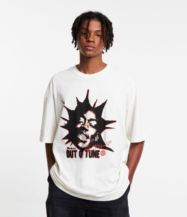 Remera Oversized en Algodón con Estampado Out Of Tune