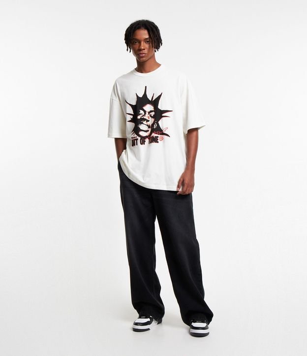 Remera Oversized en Algodón con Estampado Out Of Tune 2