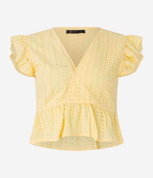 Blusa sin Manga en Laise con Volado en la Sisa