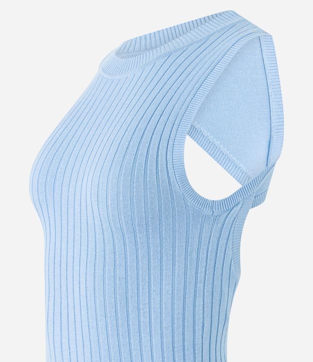 Blusa sin Manga en Viscosa Acanalado con Recorte Cruzado en la Espalda 7