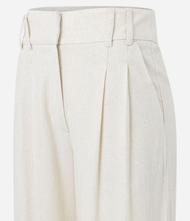 Pantalón Wide Leg en Viscolino con Tiro Alto y Pliegues 5