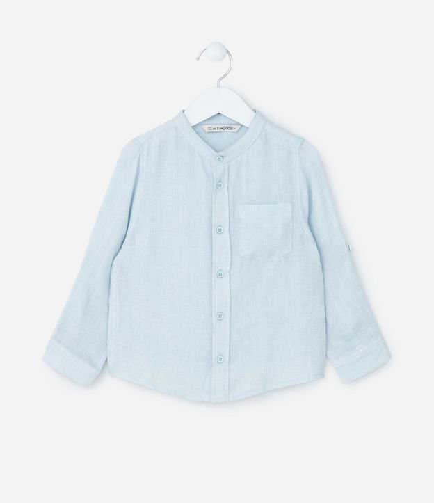 Camisa Infantil en Lino con Cuello Padre y Bolsillo -Talle 1 a 4 años