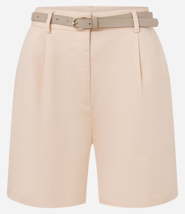Short Sastrería con Cinturón de PU y Hebilla de Metal