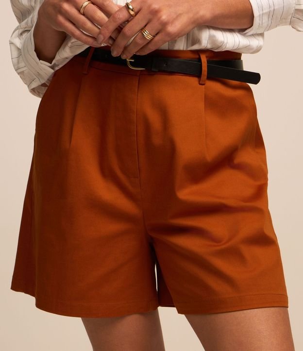 Short Sastrería con Cinturón de PU y Hebilla de Metal 3