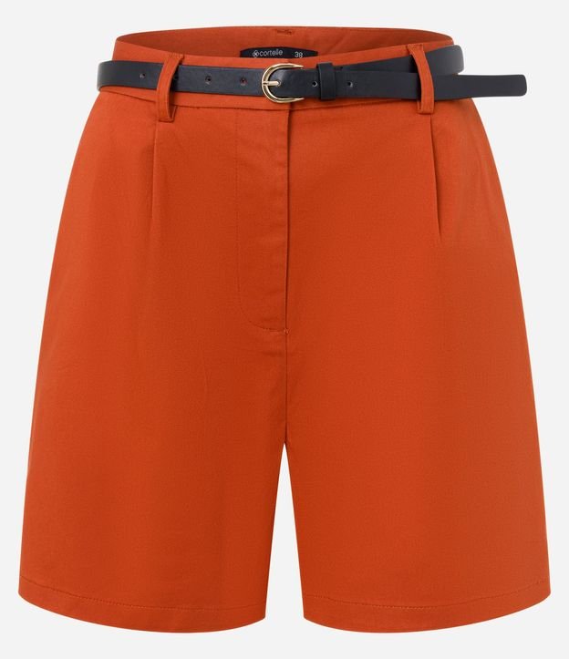 Short Sastrería con Cinturón de PU y Hebilla de Metal