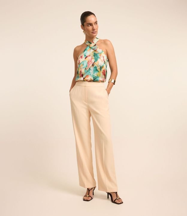 Pantalón Recto con Cintura Sastrería