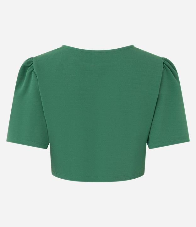 Blusa Cropped en Crepé con Manga Abullonada y Detalle Cutout 5