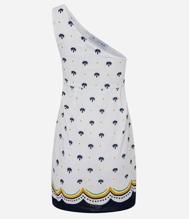 Vestido Corto en Viscosa y Lino con Bordado Tropical 5