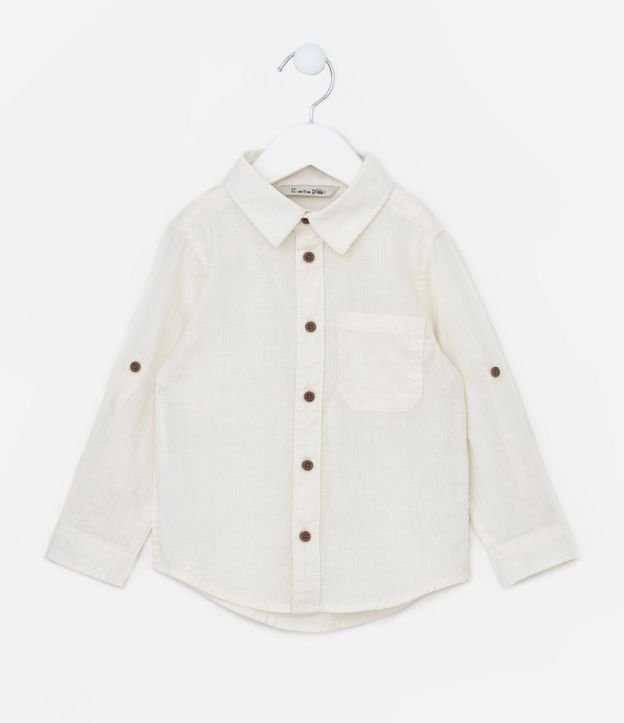 Camisa Infantil Lino con Bolsillo y Botones - Talle 1 a 4 años 2