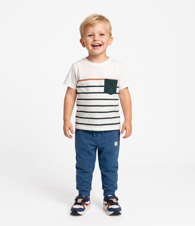 Pantalón Infantil en Modal con Recortes y Bolsillos - Talle 1 a 6 años