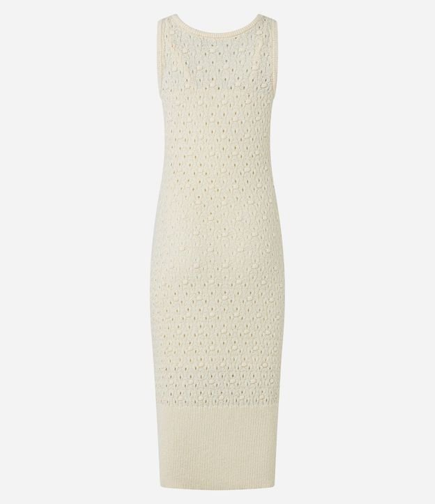 Vestido Reto Midi Sin Manga en Punto Texturizado 11