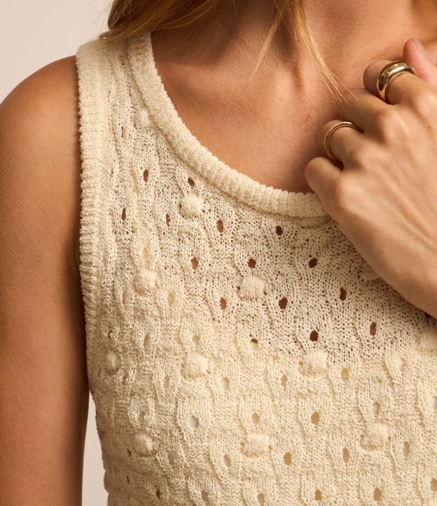 Vestido Reto Midi Sin Manga en Punto Texturizado 6