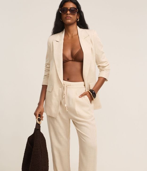 Pantalón Fluído en Viscolino con Cintura Elástica y Lazo 3