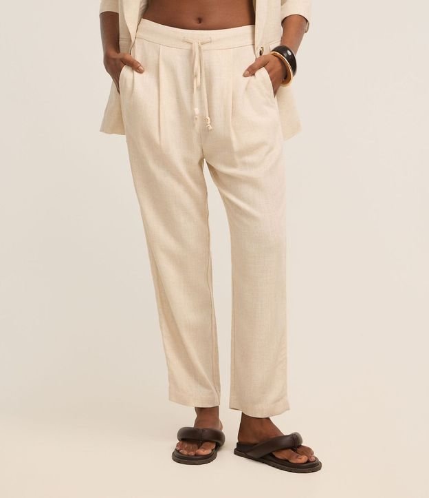 Pantalón Fluído en Viscolino con Cintura Elástica y Lazo 4