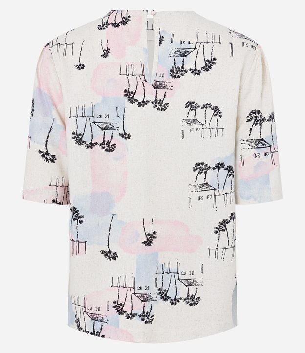 Blusa en Viscolino con Estampa Paisaje 3