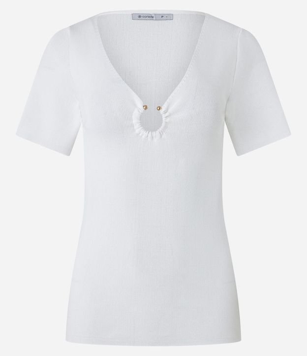 Blusa en Viscosa con Aro Abierto en el Escote V 7