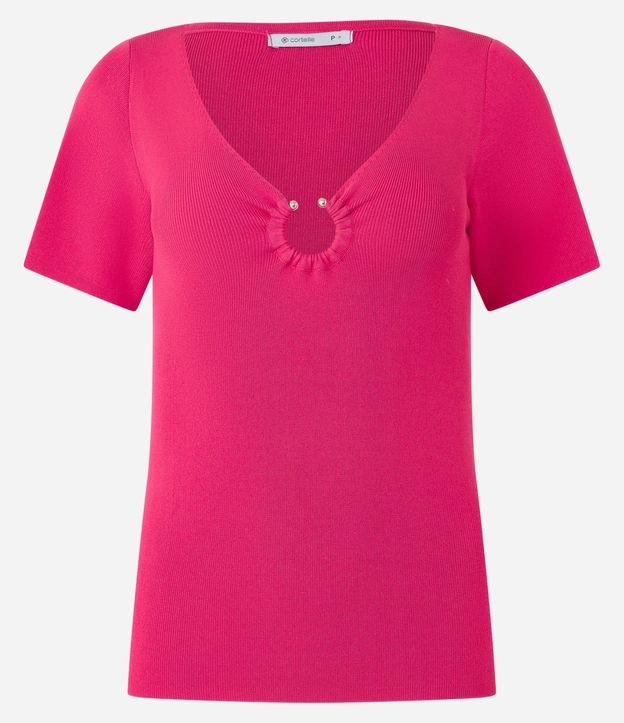 Blusa en Viscosa con Aro Abierto en el Escote V 5