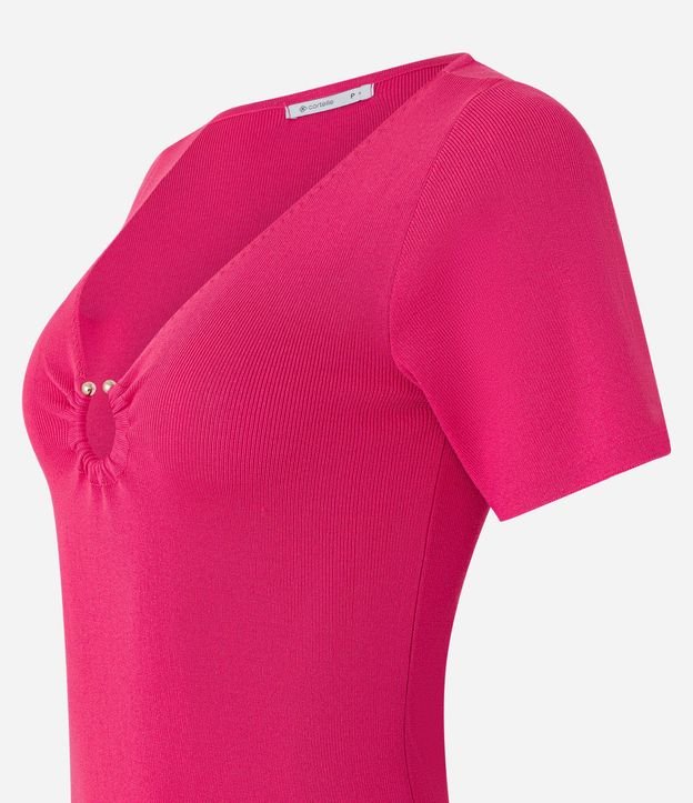 Blusa en Viscosa con Aro Abierto en el Escote V 6