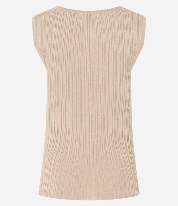 Blusa sin Manga en Viscosa con Efecto Metalizado y Escote Cuadrado 7