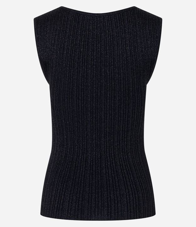 Blusa sin Manga en Viscosa con Efecto Metalizado y Escote Cuadrado 8